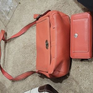 Coach orange cross body purse